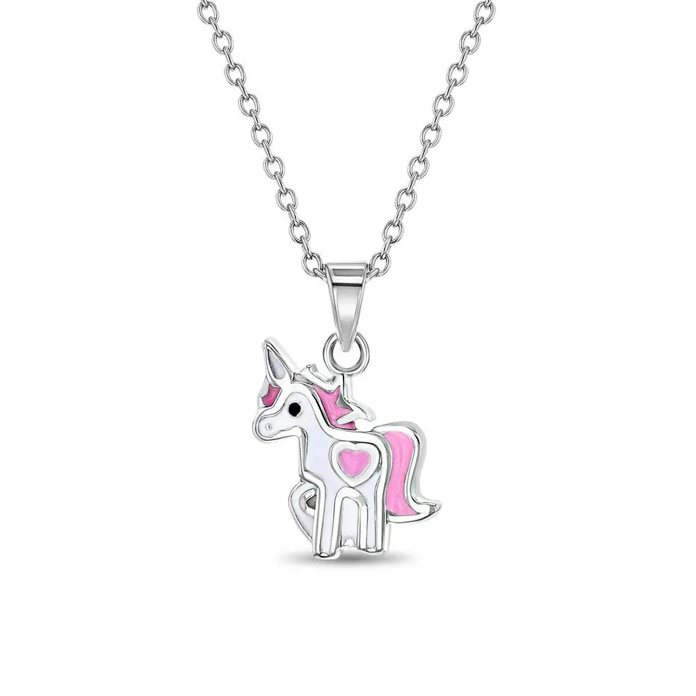 Unicorn Love Toddler/Kids/Girls Necklace - Sterling Silver Unicorn Love Toddler/Kids/Girls Necklace - Sterling Silver