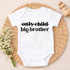 Newborn Baby Bodysuit Romper Outfit Only Child Big Brother Versatile matching Snap Closure Birthday Outfit Everyday Wear Perfect Gift for Grandma, Parents, Perfect for Coming Home & Celebrations
