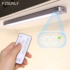 2 Pack Wireless Motion Sensor Under Cabinet Lights with Battery Indicator, 3 Color Temp Dimmable Indoor Lights, Lighting Modes Adjustable, Remote & Timer Function, Magnetic USB Rechargeable Closet Lights, 10 Inch Under Counter Light Fixtures