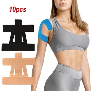 10 Pcs Precut Kinesiology Tape for Shoulder Support & Stability, Waterproof & Elastic, Breathable Hypoallergenic Latex-Free Tape