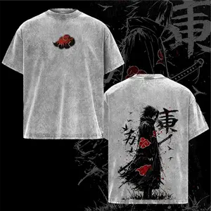 Retro Heavy Limited Sasuke - Naruto Anime Double Printed Vintage  Washed Tee Unisex Oversize Anime Manga Washed Heavyweight Cotton T-shirt, Gift For Anime Fan, Anime Lover