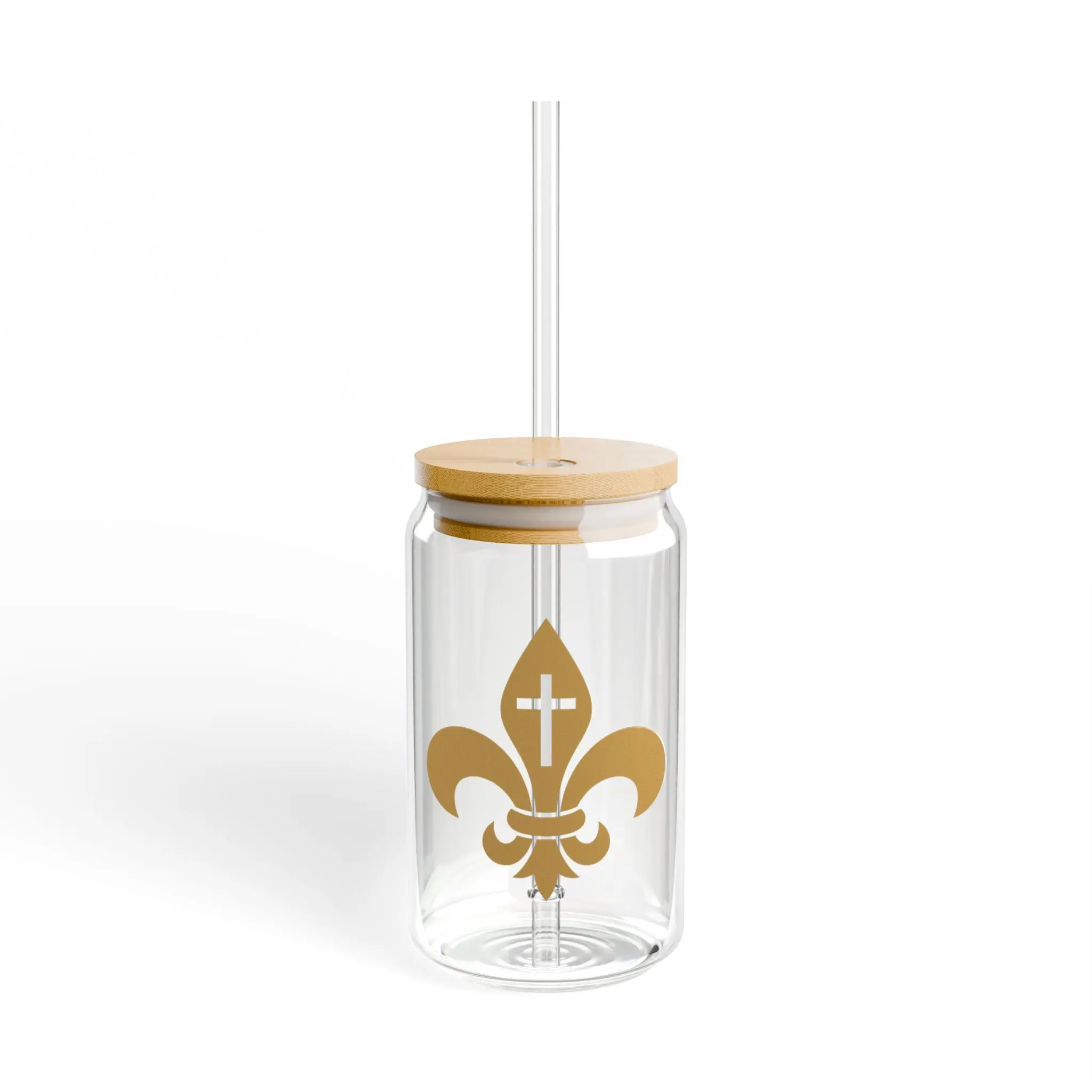 Fleur-De-Lis Sipper Glass, 16oz | Elegant Drinkware for Home, Party, Gifts, Weddings, or as a Stylish Keepsake