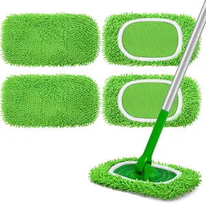 Swiffer Sweeper Reusable Microfiber Mop Pads - 4 Pack for Dry and Wet Mopping - Washable Refill Cloths for Floors - Compatible with Swiffer Sweeper Cleaning Disposable Absorbent Pet