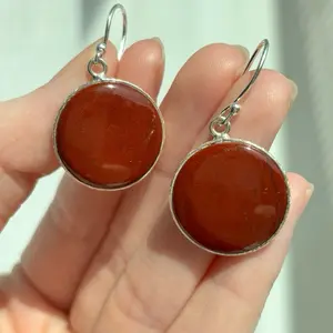 Red Moss Agate Earrings