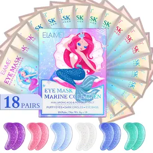 ELAIMEI Marine Collagen Eye Mask,6 kinds of color collagen eye patches, each color has 3 pairs. Eye care patches, eye area skin patches, deep hydration, moisturizing the eye skin. Suitable for all skin types.