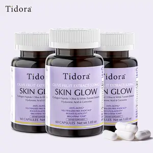 Tidora Anti-Aging Skin Brightening Capsules-Reduce UV Damage - Vegetarian Supplements - Collagen Peptides Beauty Edible, Promote Natural Collagen Production, Olive Extract, Health Care Day Gift Fitness Fathersdaygift Dietary Collagen Bathroom