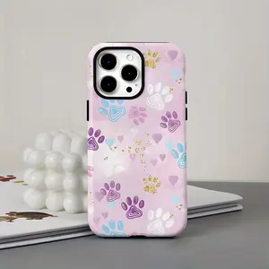 Phone case: Dog Paw Pattern Cute Two-In-One Film Case - Tough, Dual Layered Case for Superior Protection, Durable, Drop-proof - for iPhone 16, 15, 14, 13, 12, 11, 8, 7, X, XS, XR, Plus, Pro, Max, , SE2, SE3, Perfect Birthday Gifts for Friends For iPhone13