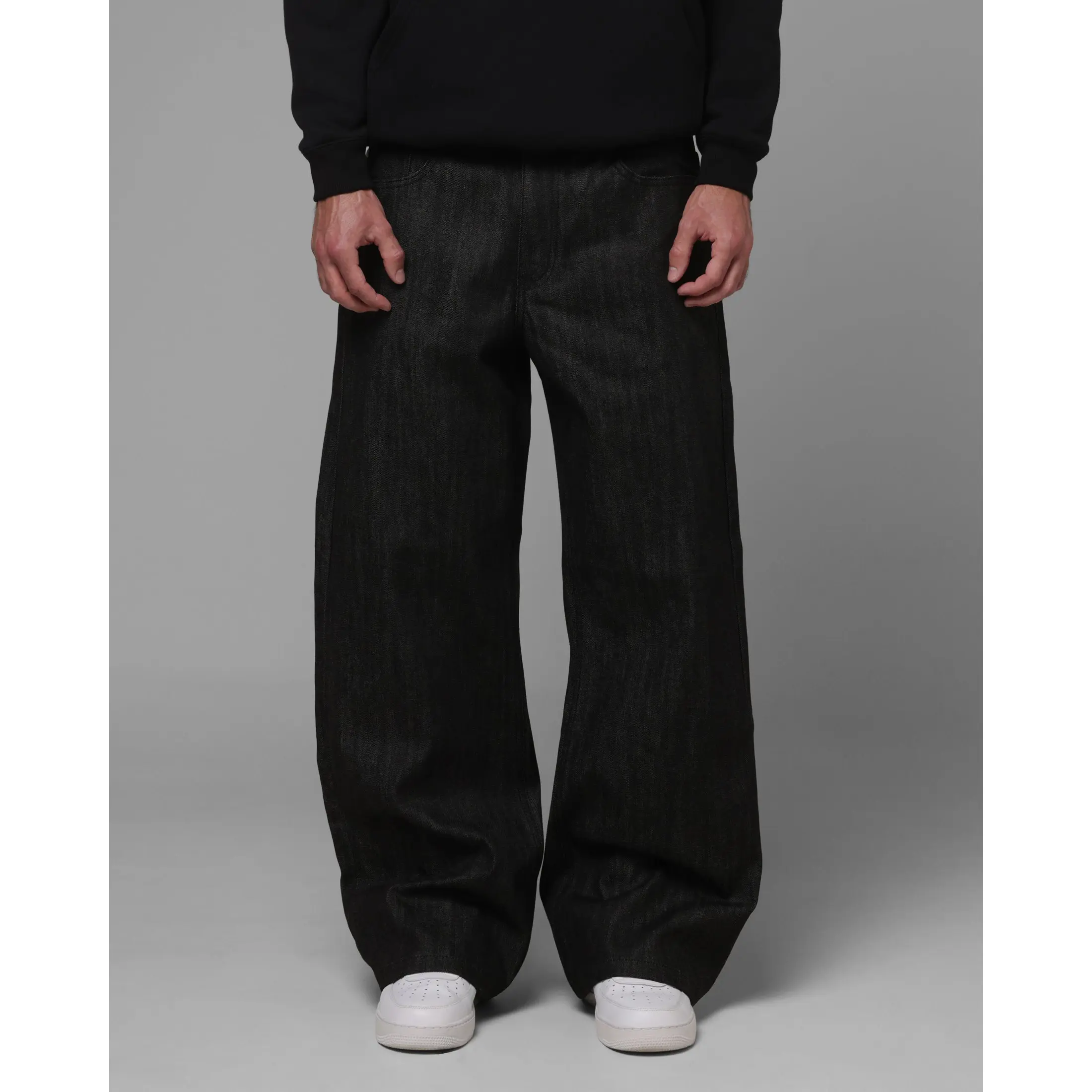 Loiter Selvedge Denim Boot Cut Jeans Black