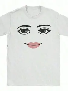 Funny Face Print Short Sleeve T-Shirt, Unisex Loose Fit, Casual Humorous Tee, Breathable Cotton, Street Style, Summer New Arrival