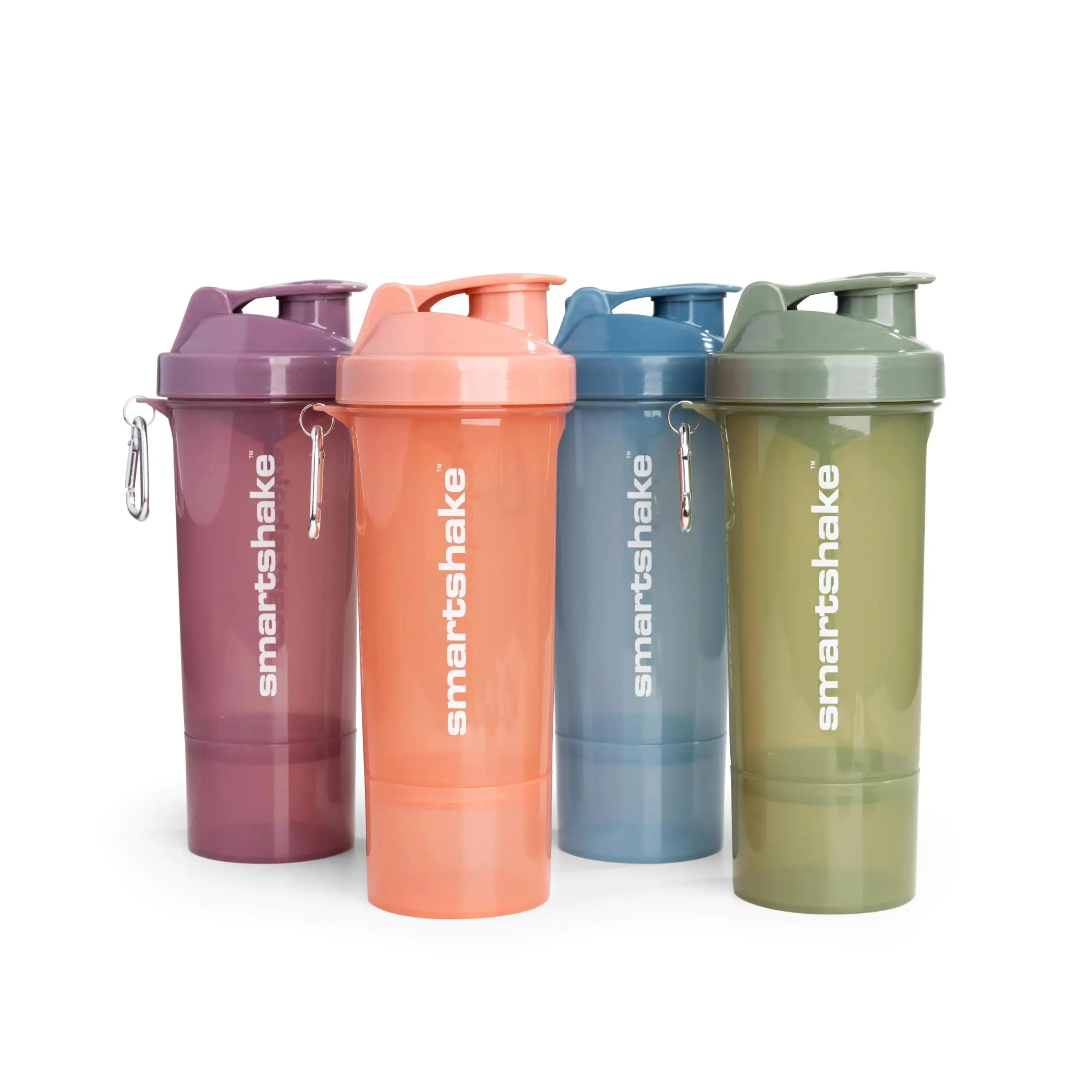 Smartshake Protein Shaker Bottle (4-Pack, 13.5 oz) — Leak-Proof Shaker Cups with Storage Container