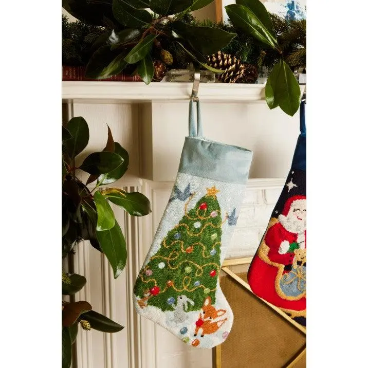 PREORDER FOR 2026: Woodland Creatures Full Size Needlepoint Christmas Stocking