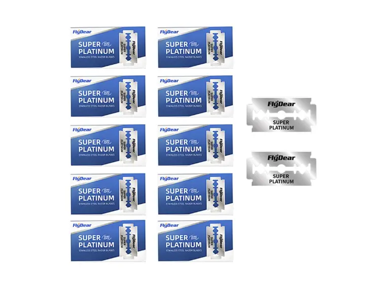 100 Count Double Edge Razor Blades - Men's Safety Razor Blades for Shaving - Platinum Stainless Steel Double Razor Shaving Blades for Men for a Smooth Clean Shave