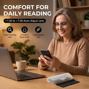 Auto Focus Progressive Readers for Seniors, Dual Blue Light & UV Protection Anti-Strain Presbyopic Glasses, Ideal for Screen Use, Driving and Travel, Lightweight Wear with Carry Case, Top Rated Father’s Day Present for Dads and Aging Family  eyewear