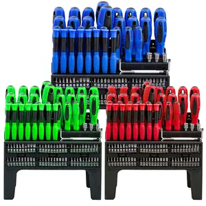 100-Piece Magnetic Screwdriver Set with Plastic Racking, Includes SAE & Metric Hex Keys, Precision Screwdriver and Magnetizer Demagnetizer DIY Tools for Men Tools Gift