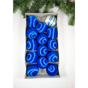 Vintage Blue Satin Christmas Ornaments