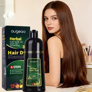 Herbal Dark brown Hair Dye 3 In 1 - Instant Black Hair Shampoo For Women & Men, 100% Grey Coverage, Dark brown Hair Color Shampoo 500ML- Herbal Natural Dye Cover Gray