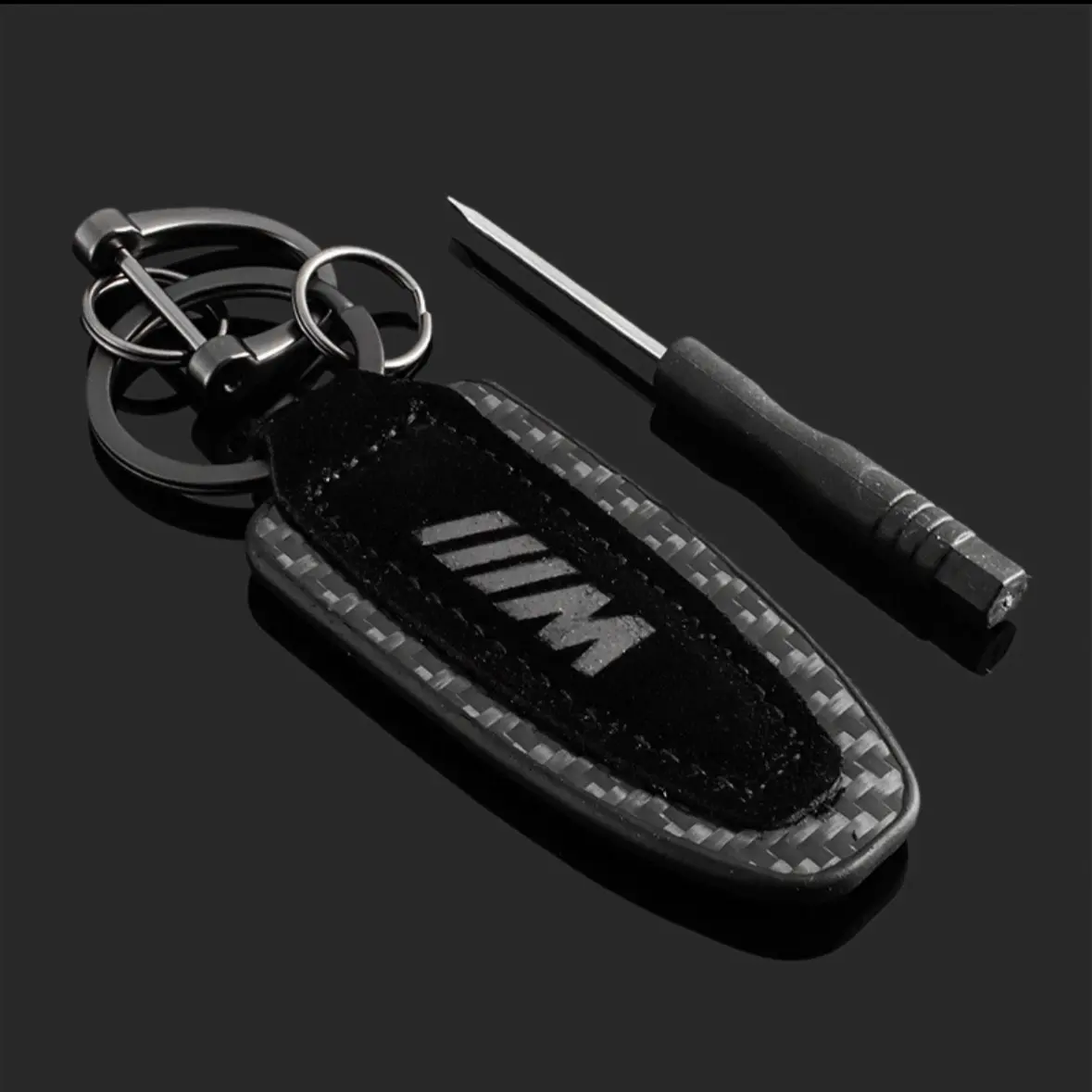 M-Badge Suede Keychain