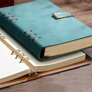 A5hollow binder notebook with builtin horizontal line replacement core highquality PU leather inner pages paper for smooth and ink resistant writing diary student teachingsupplies Notebook Refillable