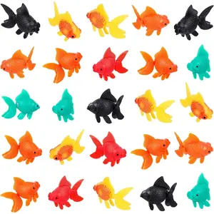 30 Pieces Fake Floating Fishes Plastic Fake Goldfish Artificial Aquarium Fishes Colorful Realistic Artificial Moving Fish Ornament Decorations for Aquarium Fish Tank Realistic Silicone Artificial Goldfish Set Realistic Silicone Artificial Goldfish Set