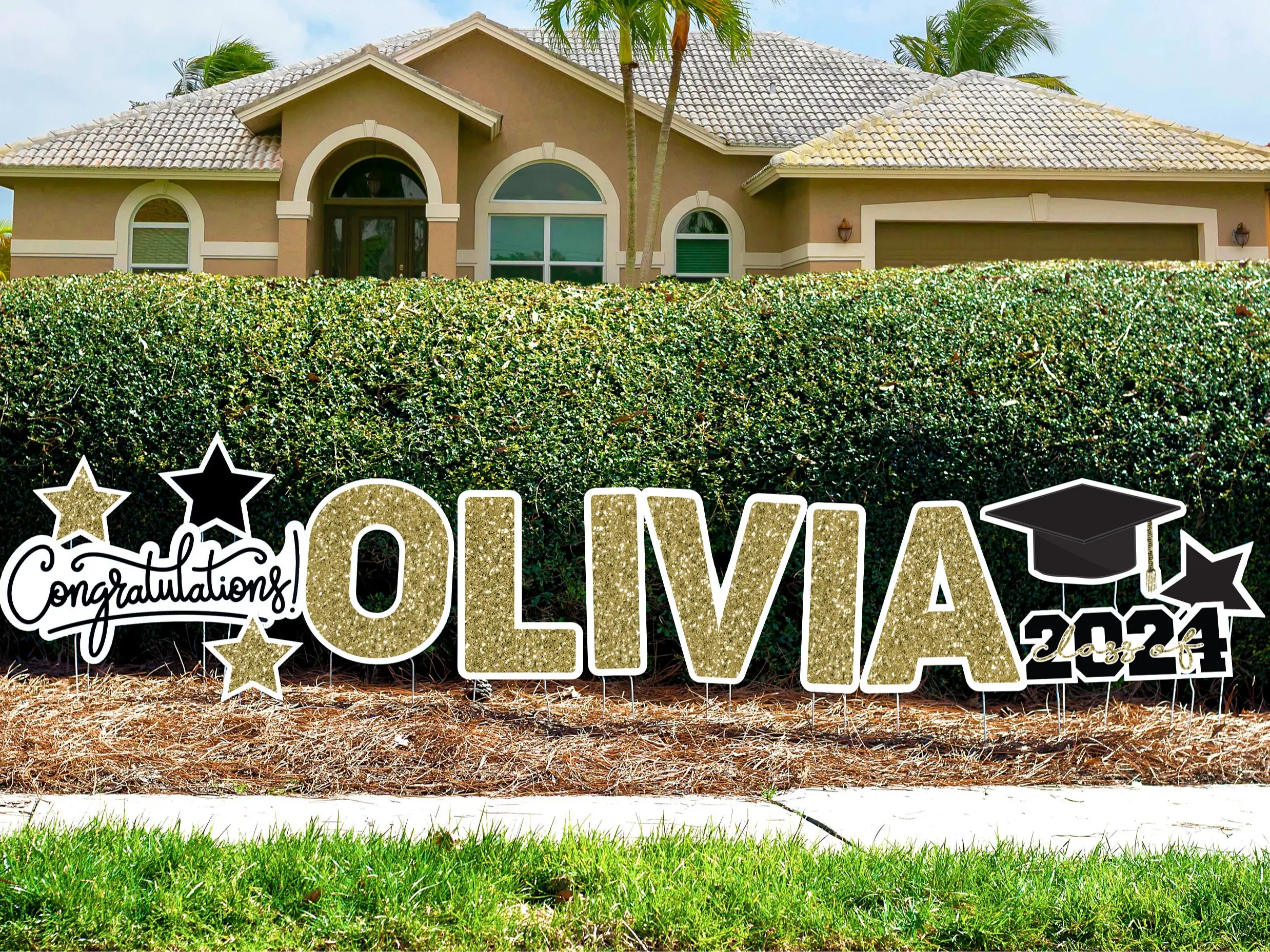 2025 Custom Graduation Yard Sign Cutouts | Congratulations 2025 Grads Yard Décor | Personalized Yard Letters | 17" Lawn Letters with Stakes
