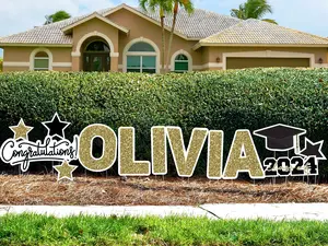 2025 Custom Graduation Yard Sign Cutouts | Congratulations 2025 Grads Yard Décor | Personalized Yard Letters | 17" Lawn Letters with Stakes