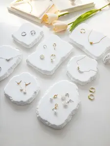 Matte Irregular Gypsum Stone Mat, Jewelry Display Stand, Photo Props, Photography Background Decor, Ornament Holder