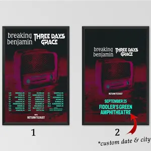 Custom Poster - Breaking Benjamin And Three Days Grace USA Summer Tour 2025 Poster