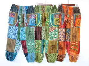 Handmade Patchwork Boho Pants - Multicolored, Eco-Friendly, Comfortable Harem Style, Foral, earthly prints