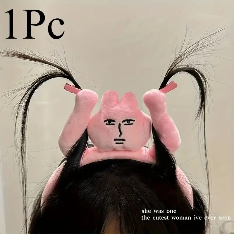 New Rabbit Hairband, Christmas Gift for Best Friend, Funny Cartoon Style, Perfect for Photos, Catching Hair, Fun and Cute Design