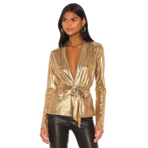 superdown Desiray Tie Blazer in Gold