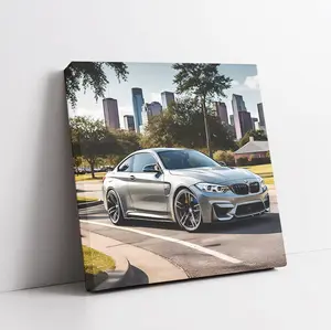Bmw M4 Gray In Houston Car Art For Mens Room Framed Canvas Automobile Wall