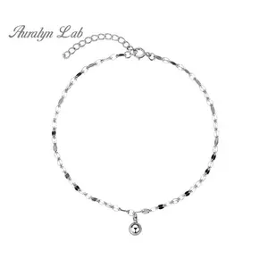 Sparkly Lucky Bead Anklet, Dainty Minimalist Foot Chain for Women Summer Aesthetic
