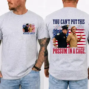 George Jones DUI 4th of July Tee, You Can't Put This Possum In A Cage Shirt, Outlaw Country Arrest Photo T-Shirt, Legend of Country Music, MADE IN USA
