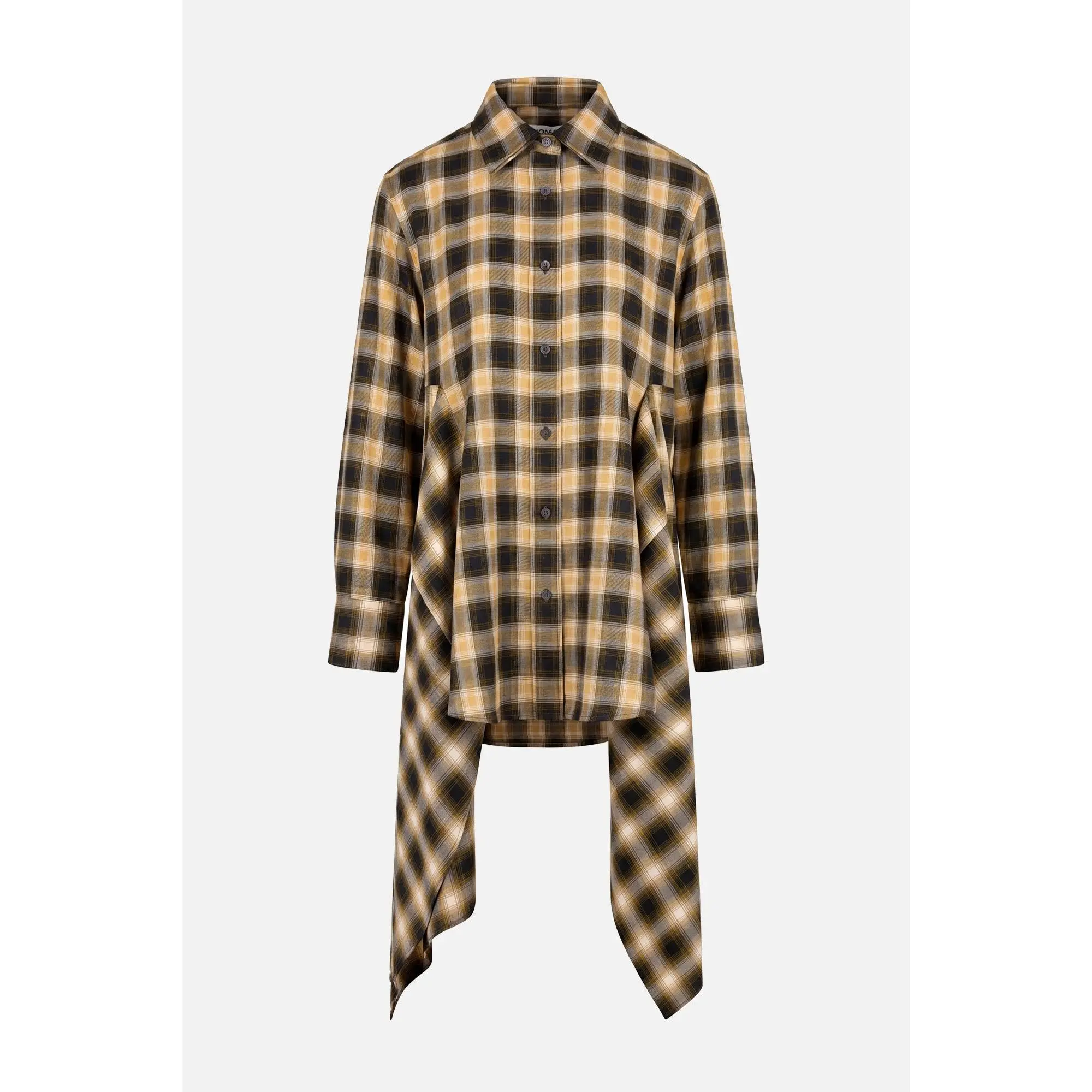 Cascade Front Shirt Dress