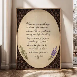 [Sale Up To 50%] Folklore Quote Vintage Wall Art, Cottagecore Canvas Print, Inspirational Text Poster, Botanical Wall Decor