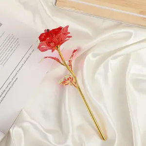 Colorful Gold Foil Flower Rose Gift, Gold Foil Decoration, Perfect for Valentine's Day, Birthday, Mother's Day, Girlfriend Present, Unique Groundbreaking Gift Idea
