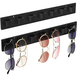 Sunglasses Holder Organizer, 2 Pack  Sunglass Organizer Wall Eyewear Display Rack, Eyeglass Holder Stand for Office &  Decor,  Gifts for Husband, Women & Girls, Black