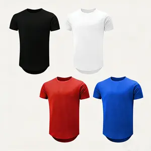 4-Pack Men’s Curved Hem Quick Dry T-Shirts Menswear Top Tshirt Short