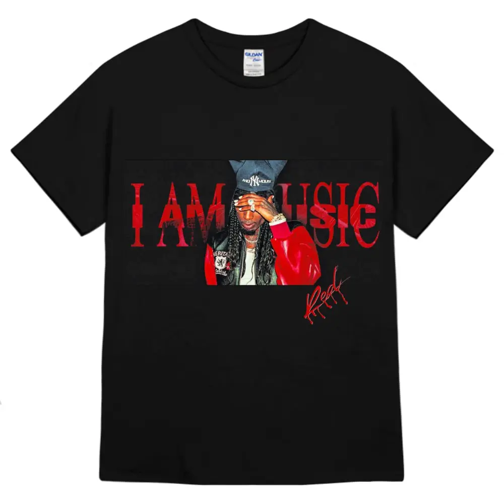 I AM MUSIC Playboi.Carti Red Oversized Unisex Black Graphic Tees Tshirt