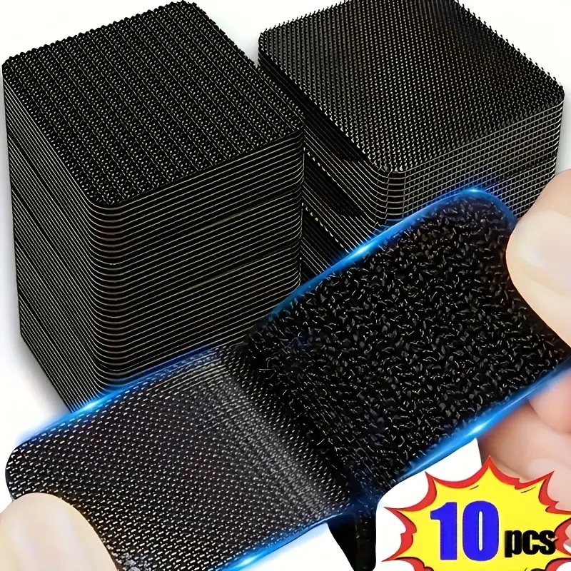 10pcs Sofa stickers, self-adhesive Velcro, sheets, carpets, mat, and tablecloths, non-slip fasteners Square stickers