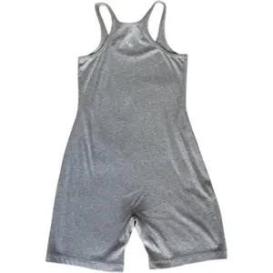 Chrome Hearts Ribbed Grey Embroidered Romper