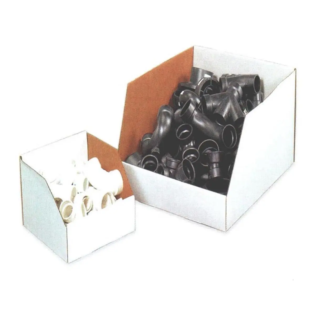 212 MAIN Jumbo White Corrugated Open-Top Storage Organizer Bin Boxes, 12in x 18in x 10in High Sides, 25-Count Pack, Multifunctional Storage Bin for Automotive & Motorcycle Gear Organizing