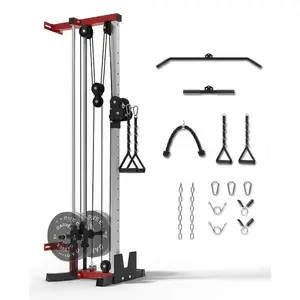 Dual Pulley Wall Mounted Cable Machine – 400LBS Home Gym System with 19 Adjustable Levels, LAT Pulldown & Accessories for Full Body Training