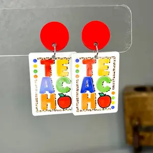 Teacher acrylic earrings