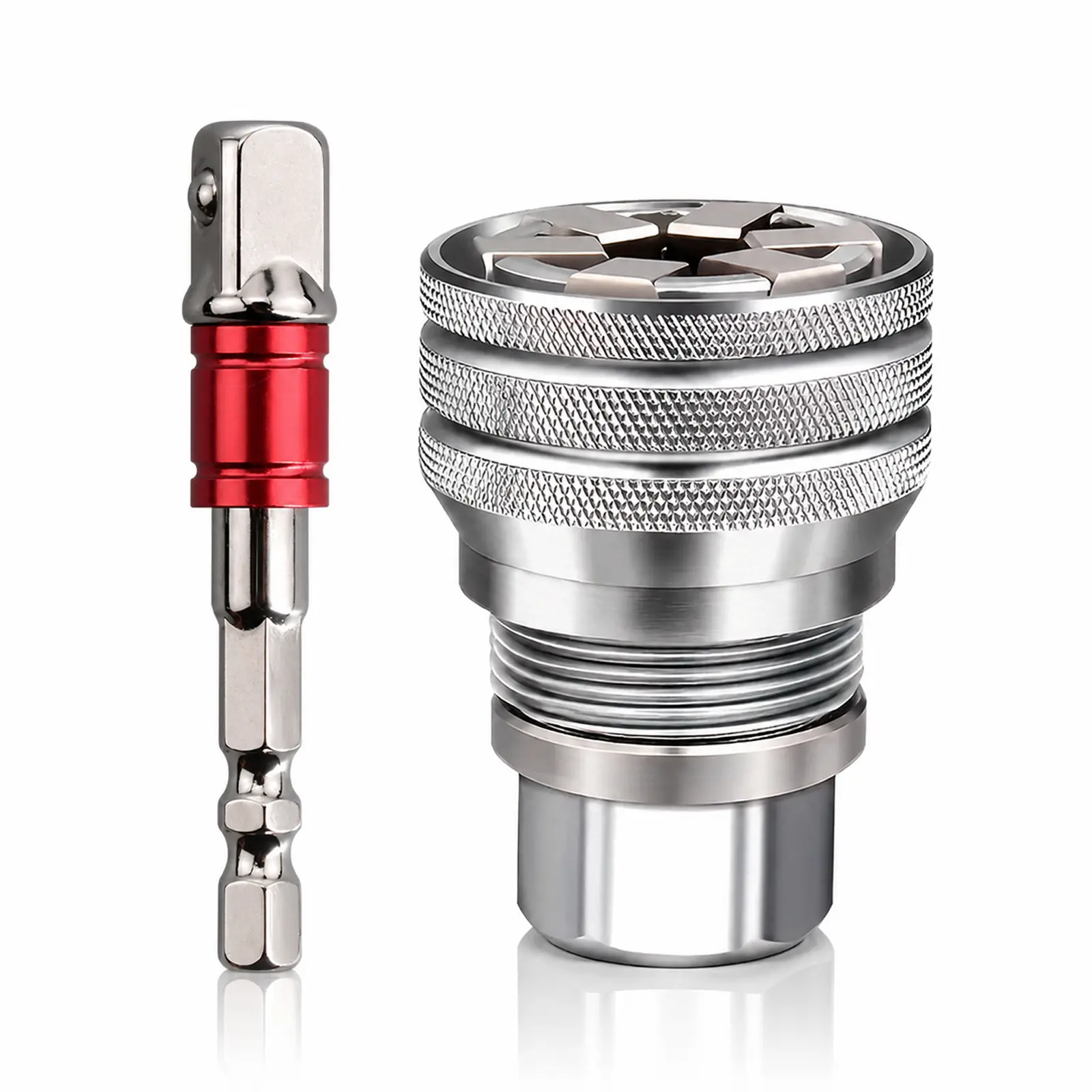 Adjustable Universal Socket Wrench (10-19mm, 3/8" to 3/4"), Multi-Functional Magic Grip Socket Tool for 3/8" Drive Ratchet & Power Drill, Heavy Duty Bolt Remover, Cool Gadget Gifts for Men Dad