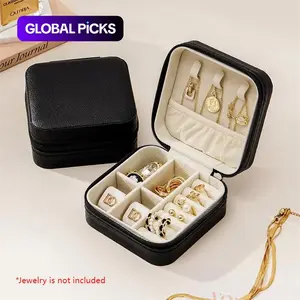 Mini Jewelry Box, Portable Travel Jewelry Case, Gift Jewelry Box, Multi-Grid Jewelry Box for Rings, Earrings, Necklaces and Bracelets, Durable Storage Organizer, Dustproof Organizer Boxes #GLOBAL PICKS