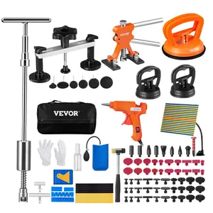 VEVOR 107 PCS Dent Removal Kit, Paintless Dent Repair Kit with Golden Lifter, Bridge Puller, Slide Hammer T-bar Dent Puller, Suction Cup Dent Puller for Auto Body Dents, Hail Damage, Door Ding