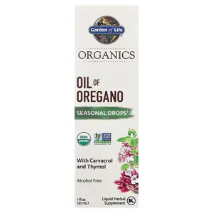 Garden of Life Organics, Oil of Oregano, Seasonal Drops, Alcohol Free, 1 fl oz (30 ml)