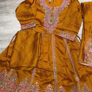 Soft silk Anarkali 3 piece sets for girls Womenswear