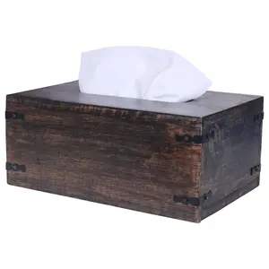 Tissue Box Cover Holder Rectangular, Wood Tissue Box Cover, Tissue Cover with Slide Out Bottom, Tissue Box